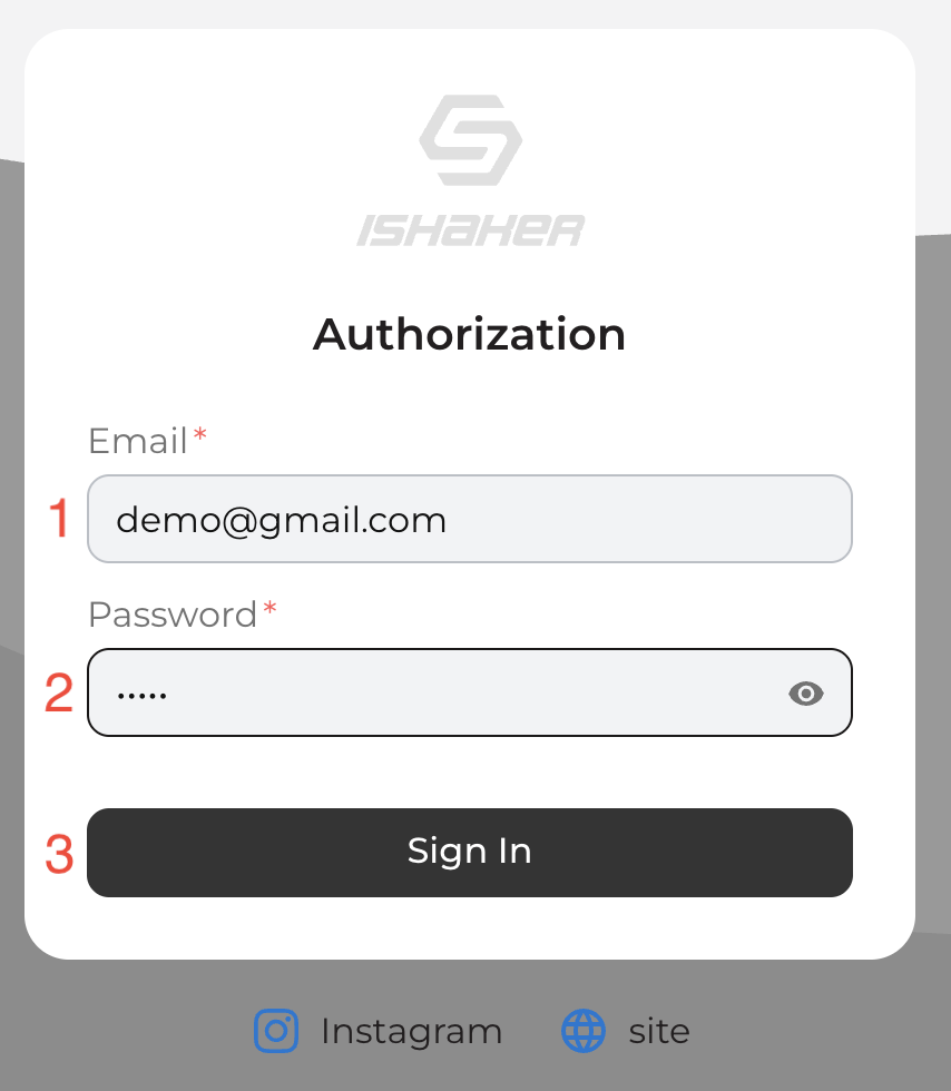 Employee-side sign-in page